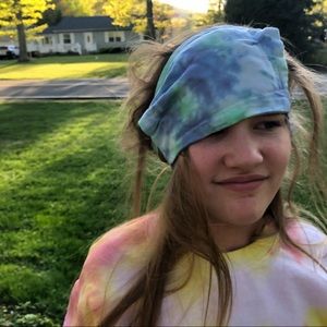 Tie Face Mask, Tie Dye with Vintage Fray